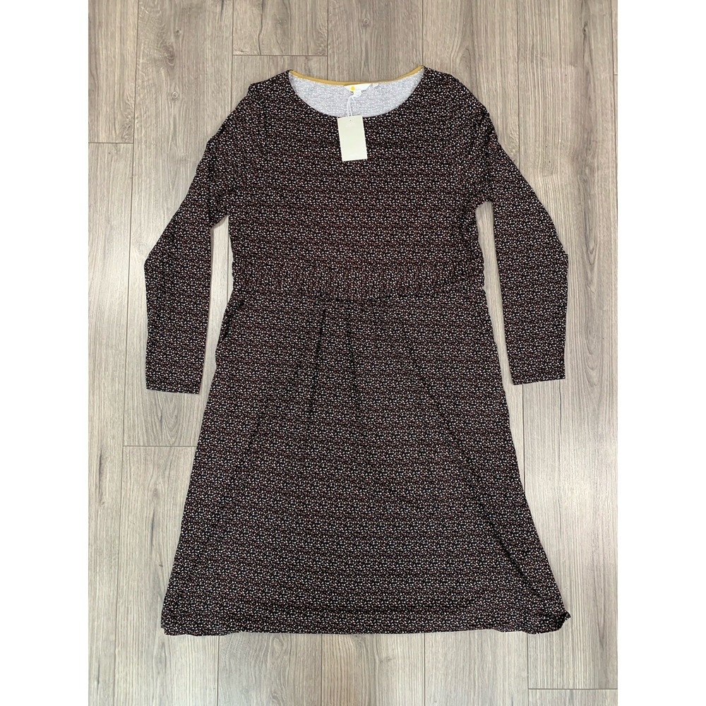 Boden Abigail Jersey Dress -‎ Black Confetti NWT